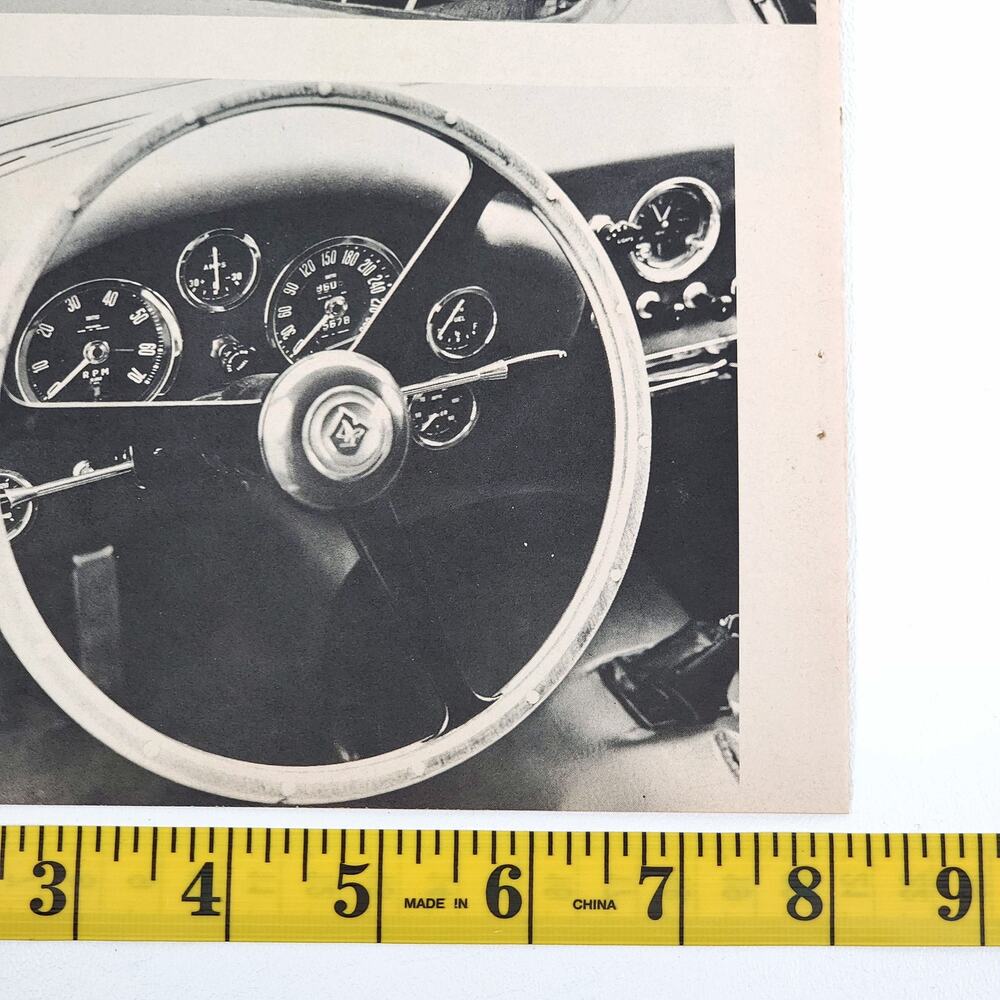 Aston Martin DB4GT Zagato Interior Black & White PrintAd Motor Sport Illustrated - Picture 4 of 5